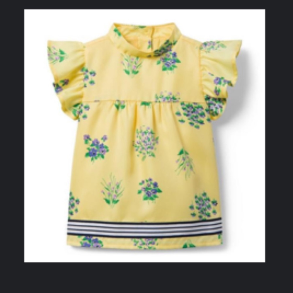 Janie and Jack Floral Flutter Sleeve top 6-12m